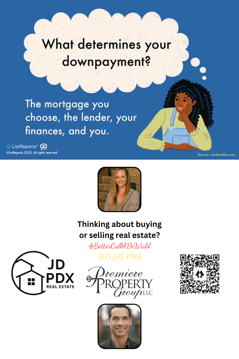 What determines your downpayment. JD PDX Real Estate
