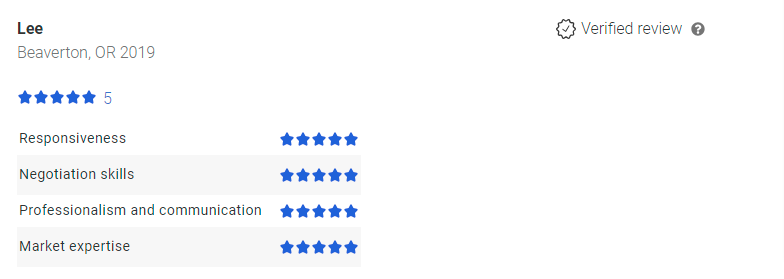 Lee R Testimonial JD PDX Real Estate