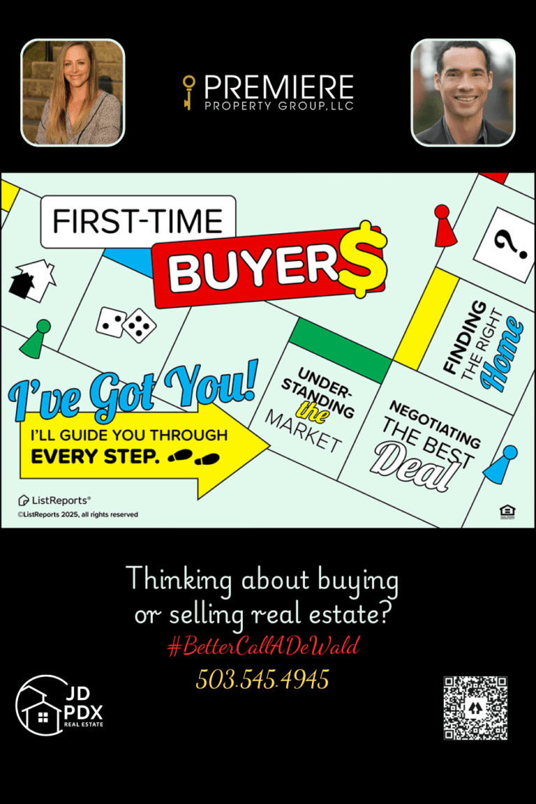 First Time Buyers I've Got You. The image features a real estate-themed board game design aimed at first-time home buyers. The top section includes the text “First-Time Buyers” with a playful board game layout highlighting key steps in the home-buying process: Understanding the Market Finding the Right Home Negotiating the Best Deal The central message, “I’ve Got You! I’ll Guide You Through Every Step”, reassures buyers that they will receive expert support throughout the process. ??