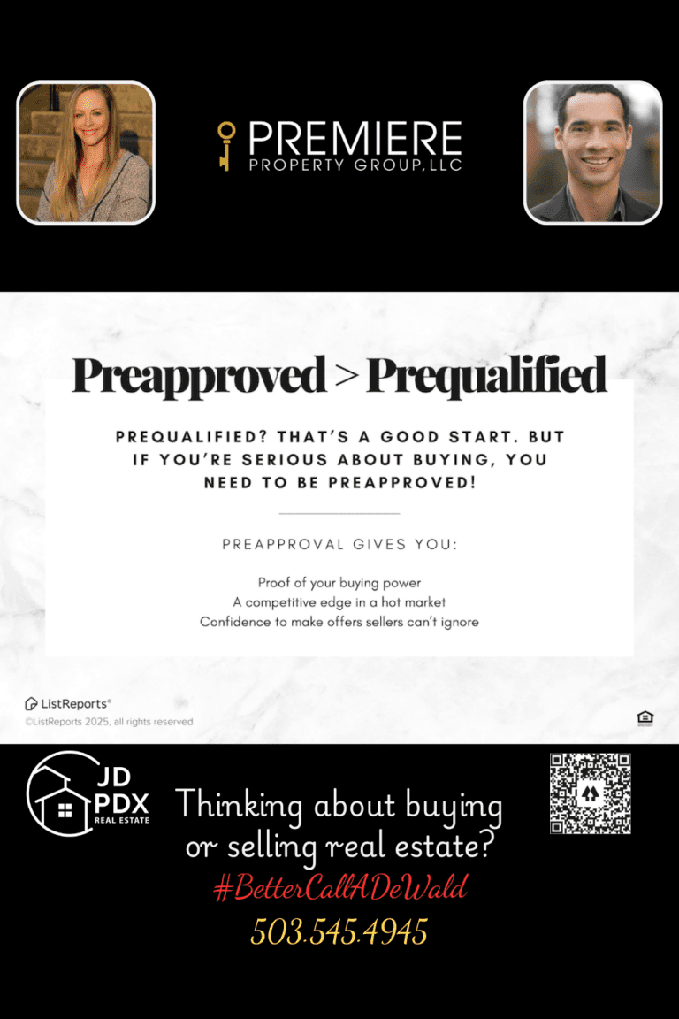 Preapproved>Prequalified Ready to stand out in a competitive market? ? Working with pre-approved buyers makes the home search smoother and more successful. It shows sellers you're serious and ready to make a move! ? If you're thinking of buying, let's connect — we can help guide you every step of the way. #BetterCallJamohl 503.545.4945 #homebuyer #JDPDXRealEstate #investment #realestate #realtor #realestateagent #dreamhome